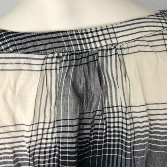 LOFT Plaid Split Neck Tunic Top Shirt Over Sized - Picture 4 of 7